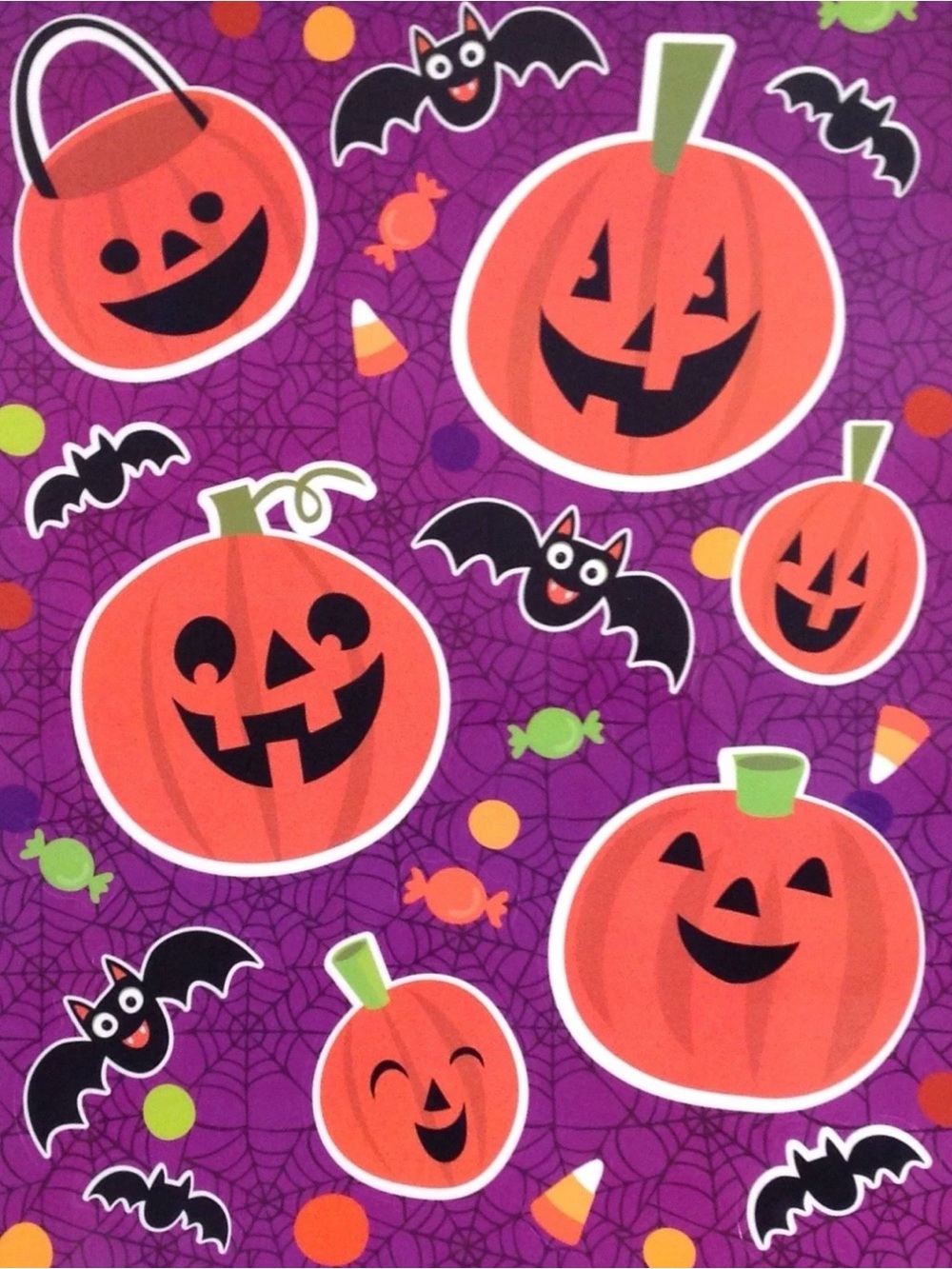 Halloween Static Window Clings Jack-o-Lantern Bats Vinyl